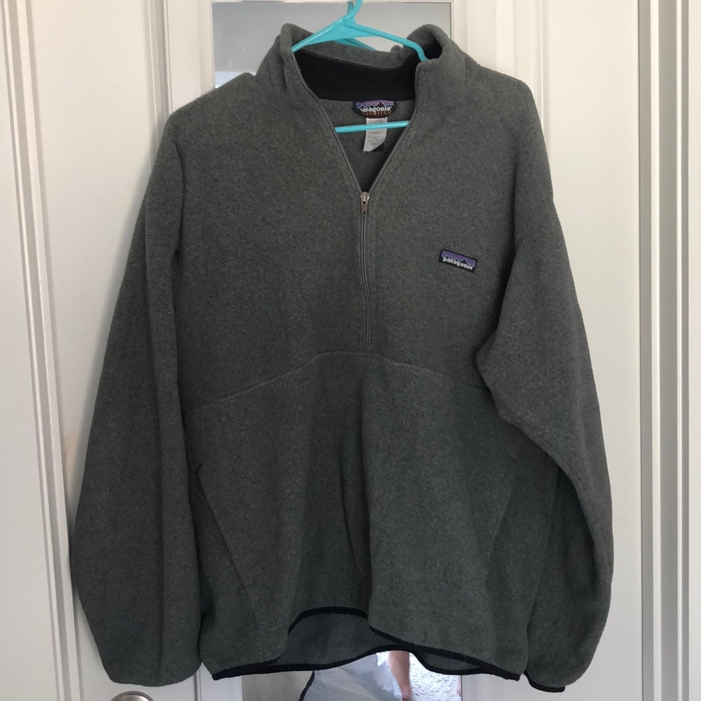 Gray quarter-zip pullover